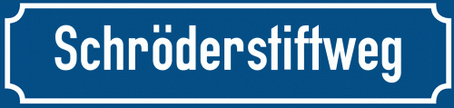 Straßenschild Schröderstiftweg