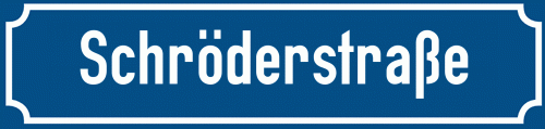 Straßenschild Schröderstraße zum kostenlosen Download