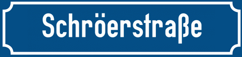 Straßenschild Schröerstraße zum kostenlosen Download