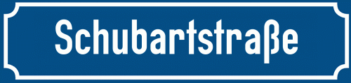 Straßenschild Schubartstraße