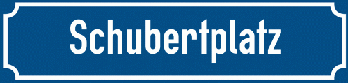 Straßenschild Schubertplatz zum kostenlosen Download