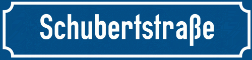 Straßenschild Schubertstraße