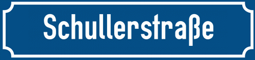 Straßenschild Schullerstraße zum kostenlosen Download