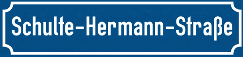 Straßenschild Schulte-Hermann-Straße
