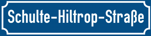 Straßenschild Schulte-Hiltrop-Straße