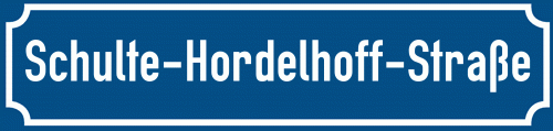 Straßenschild Schulte-Hordelhoff-Straße