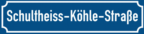 Straßenschild Schultheiss-Köhle-Straße