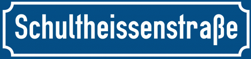 Straßenschild Schultheissenstraße zum kostenlosen Download