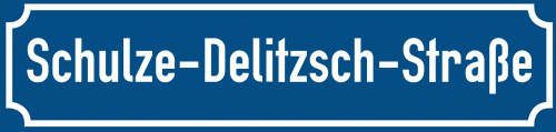 Straßenschild Schulze-Delitzsch-Straße zum kostenlosen Download