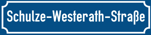 Straßenschild Schulze-Westerath-Straße