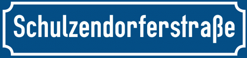 Straßenschild Schulzendorferstraße zum kostenlosen Download