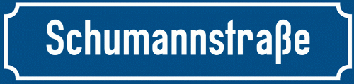 Straßenschild Schumannstraße