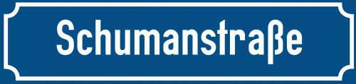 Straßenschild Schumanstraße