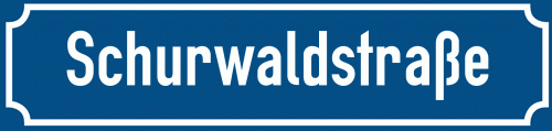 Straßenschild Schurwaldstraße zum kostenlosen Download