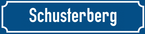 Straßenschild Schusterberg