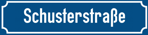 Straßenschild Schusterstraße zum kostenlosen Download