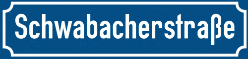 Straßenschild Schwabacherstraße zum kostenlosen Download