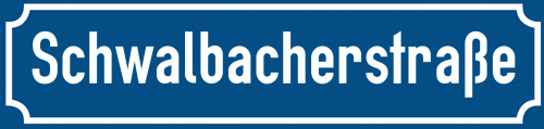 Straßenschild Schwalbacherstraße zum kostenlosen Download