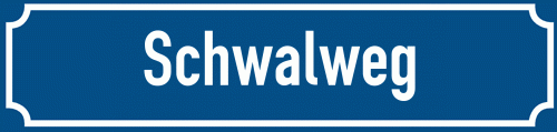 Straßenschild Schwalweg