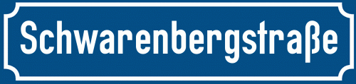 Straßenschild Schwarenbergstraße zum kostenlosen Download