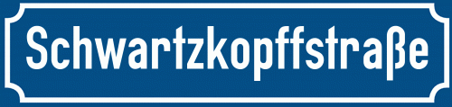 Straßenschild Schwartzkopffstraße zum kostenlosen Download