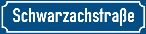 Straßenschild Schwarzachstraße