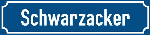 Straßenschild Schwarzacker