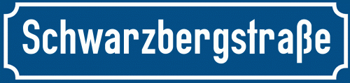 Straßenschild Schwarzbergstraße
