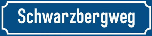 Straßenschild Schwarzbergweg