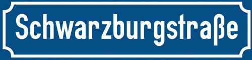 Straßenschild Schwarzburgstraße zum kostenlosen Download