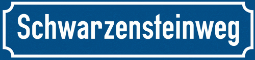 Straßenschild Schwarzensteinweg