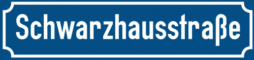 Straßenschild Schwarzhausstraße