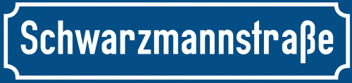 Straßenschild Schwarzmannstraße zum kostenlosen Download