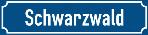 Straßenschild Schwarzwald