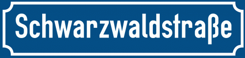 Straßenschild Schwarzwaldstraße zum kostenlosen Download