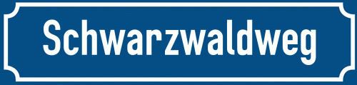 Straßenschild Schwarzwaldweg