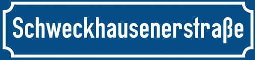 Straßenschild Schweckhausenerstraße