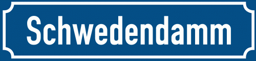 Straßenschild Schwedendamm