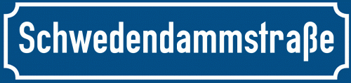 Straßenschild Schwedendammstraße