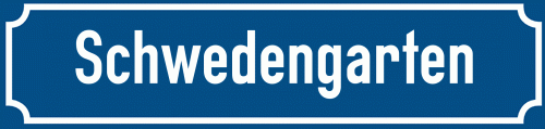 Straßenschild Schwedengarten
