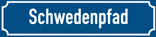 Straßenschild Schwedenpfad
