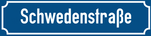 Straßenschild Schwedenstraße zum kostenlosen Download