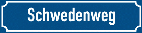 Straßenschild Schwedenweg