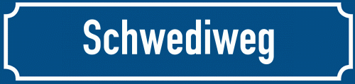 Straßenschild Schwediweg