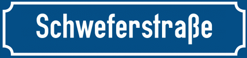 Straßenschild Schweferstraße zum kostenlosen Download