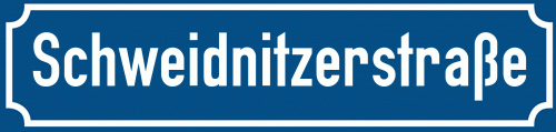 Straßenschild Schweidnitzerstraße zum kostenlosen Download
