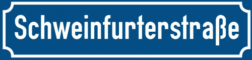 Straßenschild Schweinfurterstraße zum kostenlosen Download