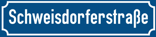 Straßenschild Schweisdorferstraße