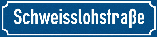 Straßenschild Schweisslohstraße