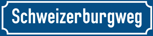 Straßenschild Schweizerburgweg zum kostenlosen Download